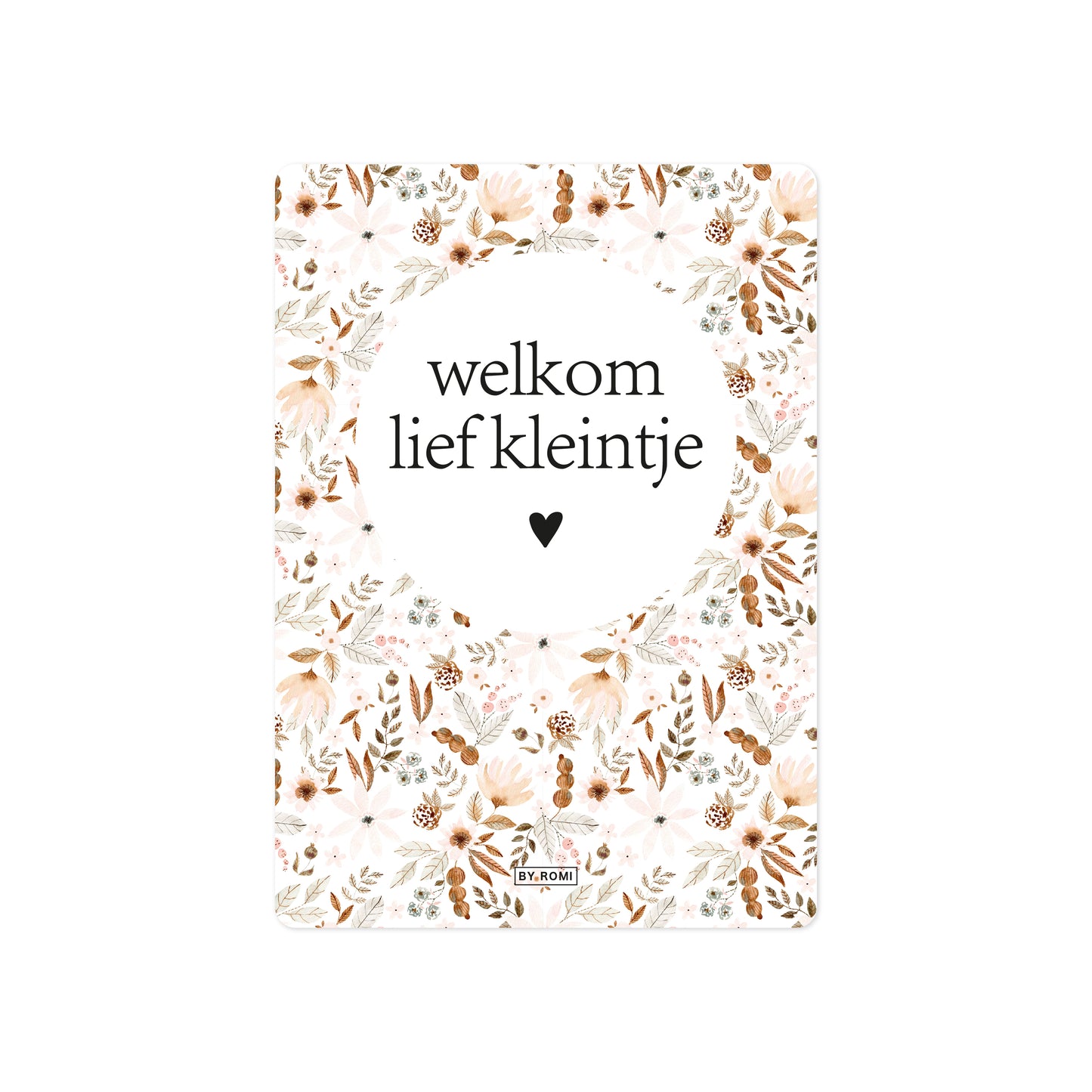 Kaart | Welkom lief kleintje met bloemen