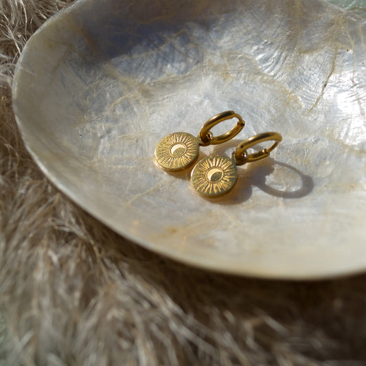 Oorring met hanger | moon & sun | goud