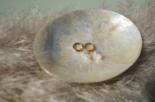 Oorbellen met zoetwaterparels | goud
