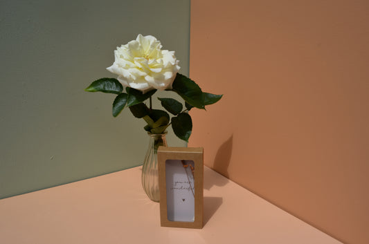 Doosje met droogbloemen en kaartje 'You are wonderfull'